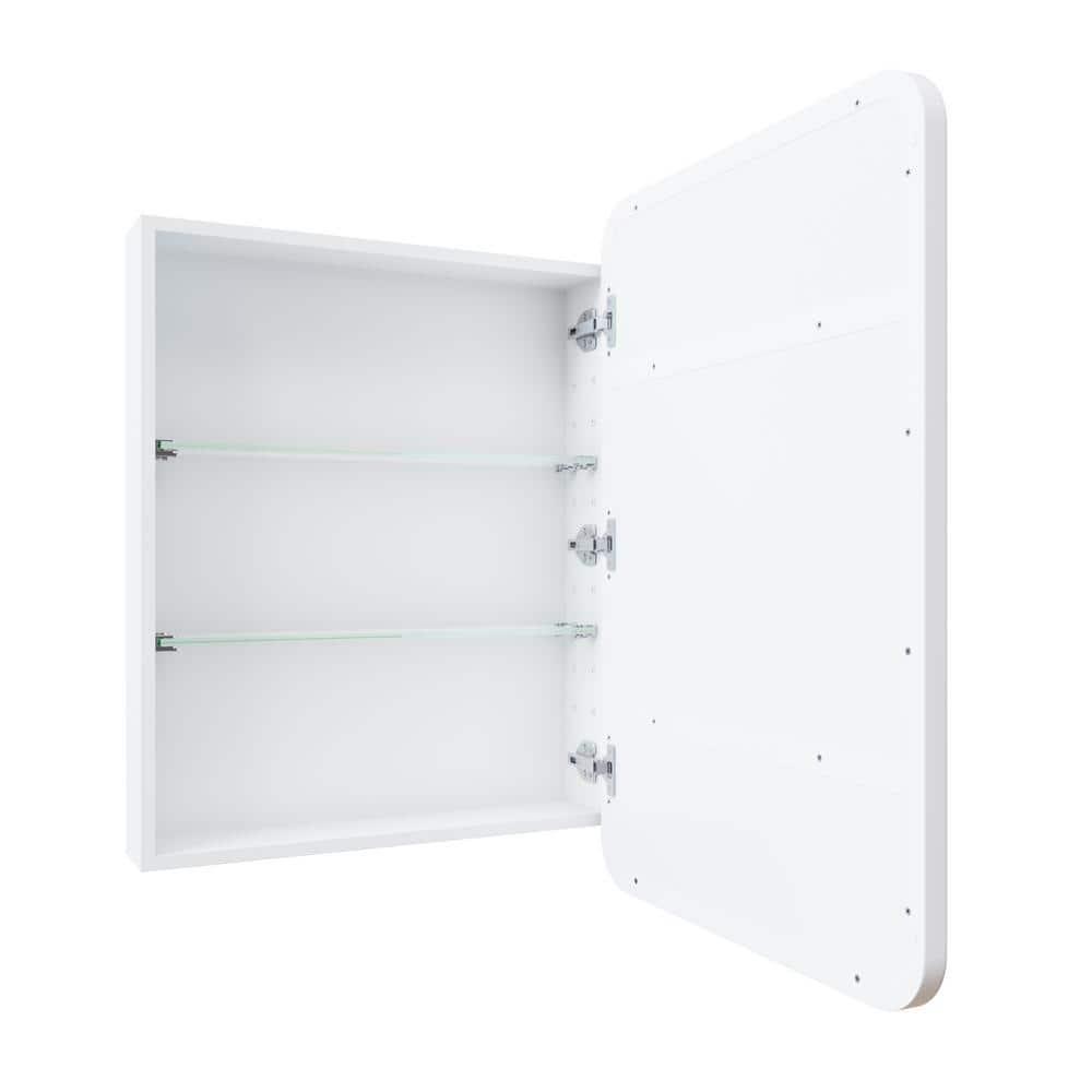 Stainless Steel Recessed Framed Single Door Medicine Cabinet with Adjustable Shelves