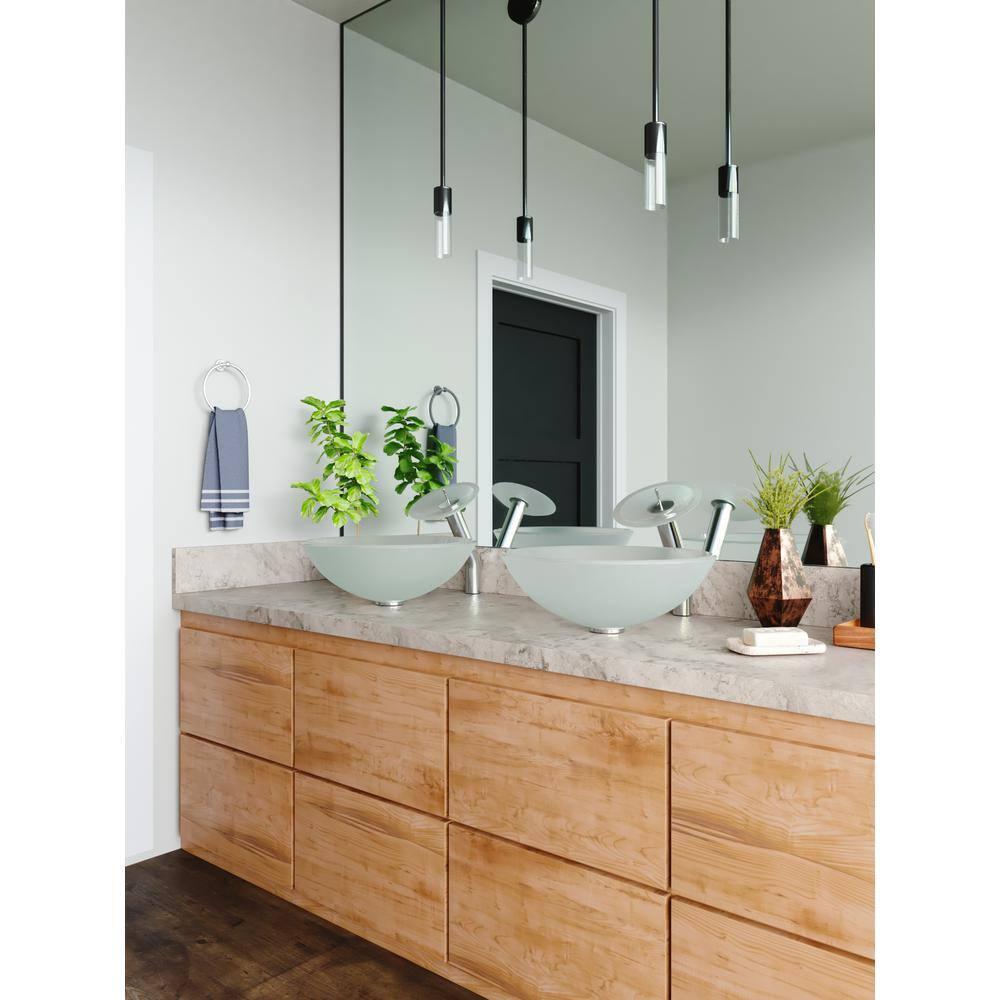 DeerValley Symmetry 16.5'' Circular Glass Vessel Bathroom Sink