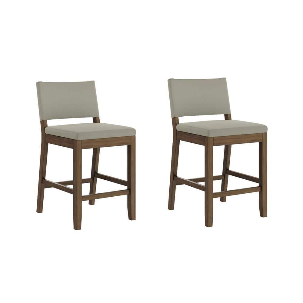 Nathan James Linus Set of 2 Counter Height Barstools Gray