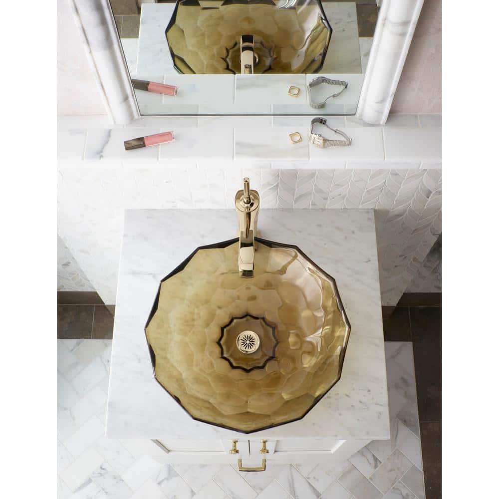 Kohler Briolette, Artist Editions Oval Faceted Glass Bathroom Vessel Sink