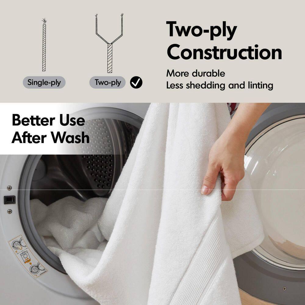 8pc Cotton Bath Towel Set Navy: Madison Park, Heavyweight Terry, OEKO-TEX Certified