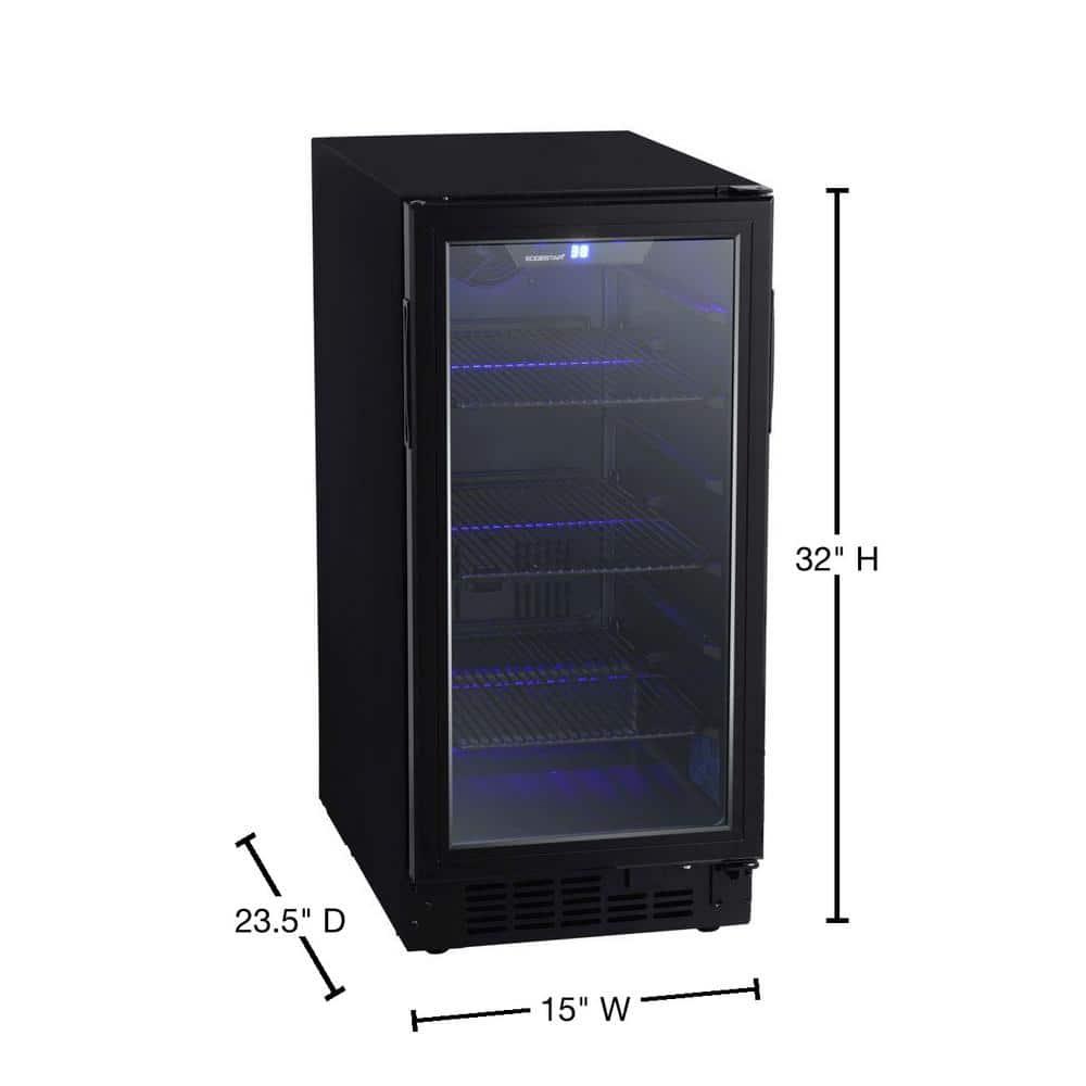 EdgeStar BBR901BL 15 Inch Wide 80 Can Built-In Beverage Center with Slim Design