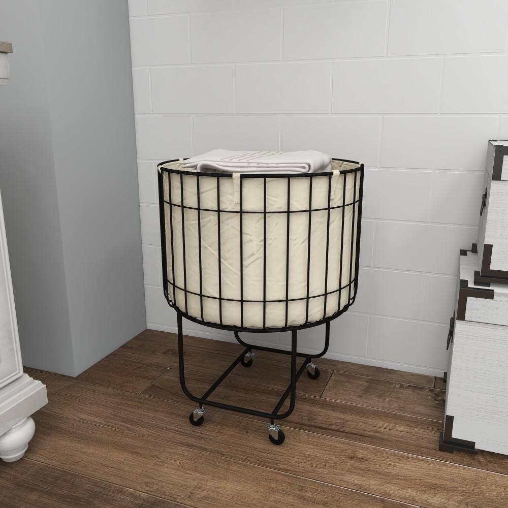 25.75''x19.25''  Contemporary Metal Storage Cart Off White - Olivia & May