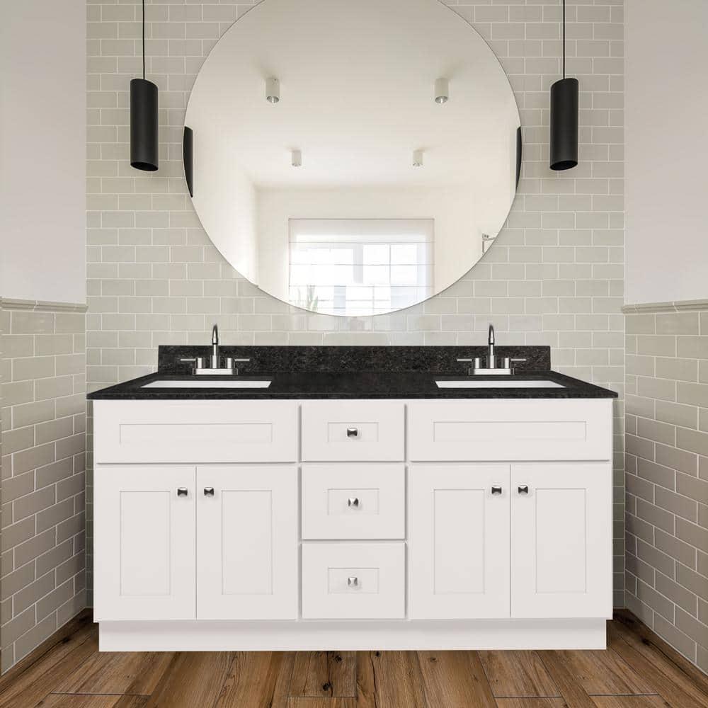 Design House Brookings 60 Inch Bathroom Vanity, Ready to Assemble, Solid Wood, Sherwin Williams – Design House, 599019-