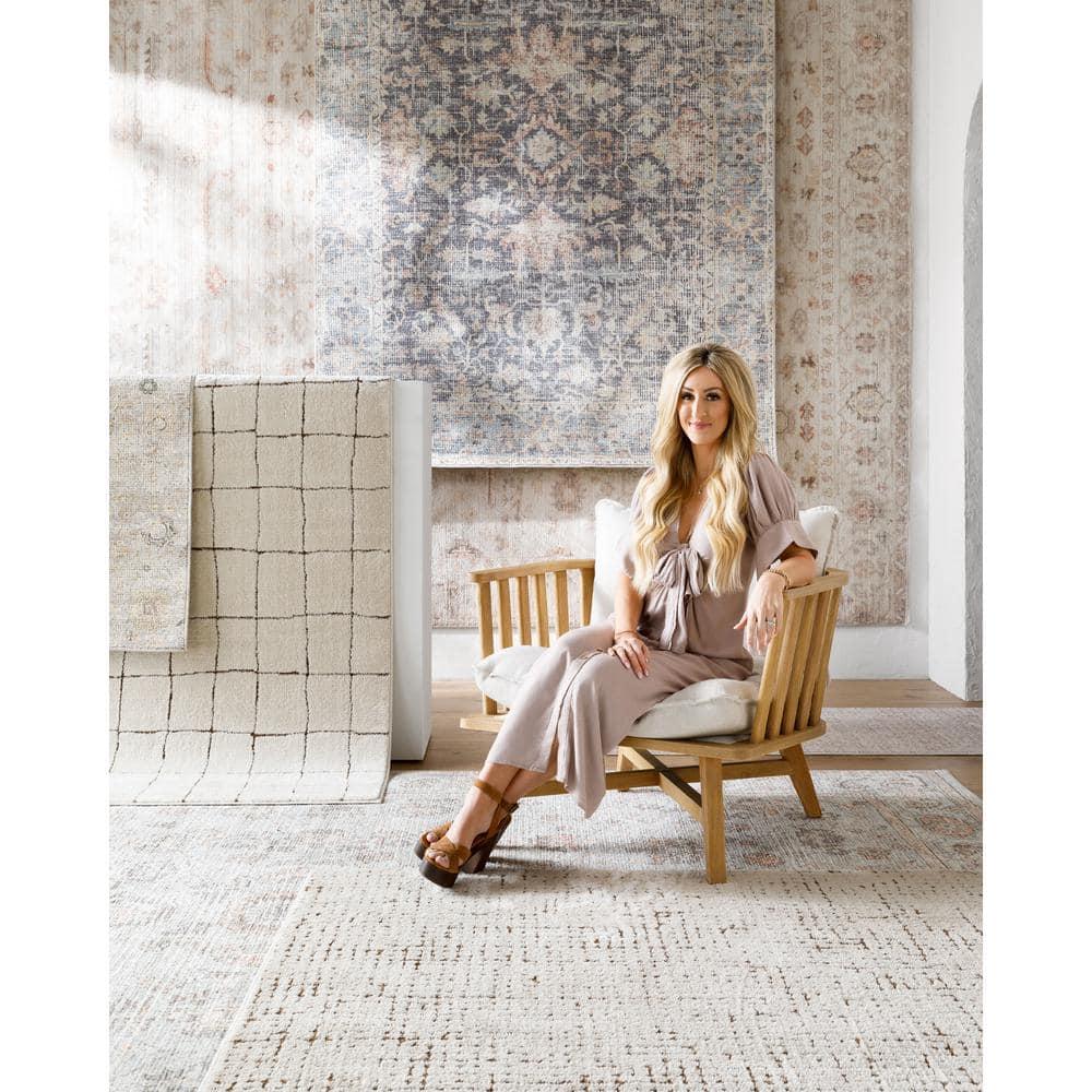Our PNW Home x Livabliss Our PNW Home x Livabliss Machine Washable Oriental Boho Cream Light Brown Area Rug