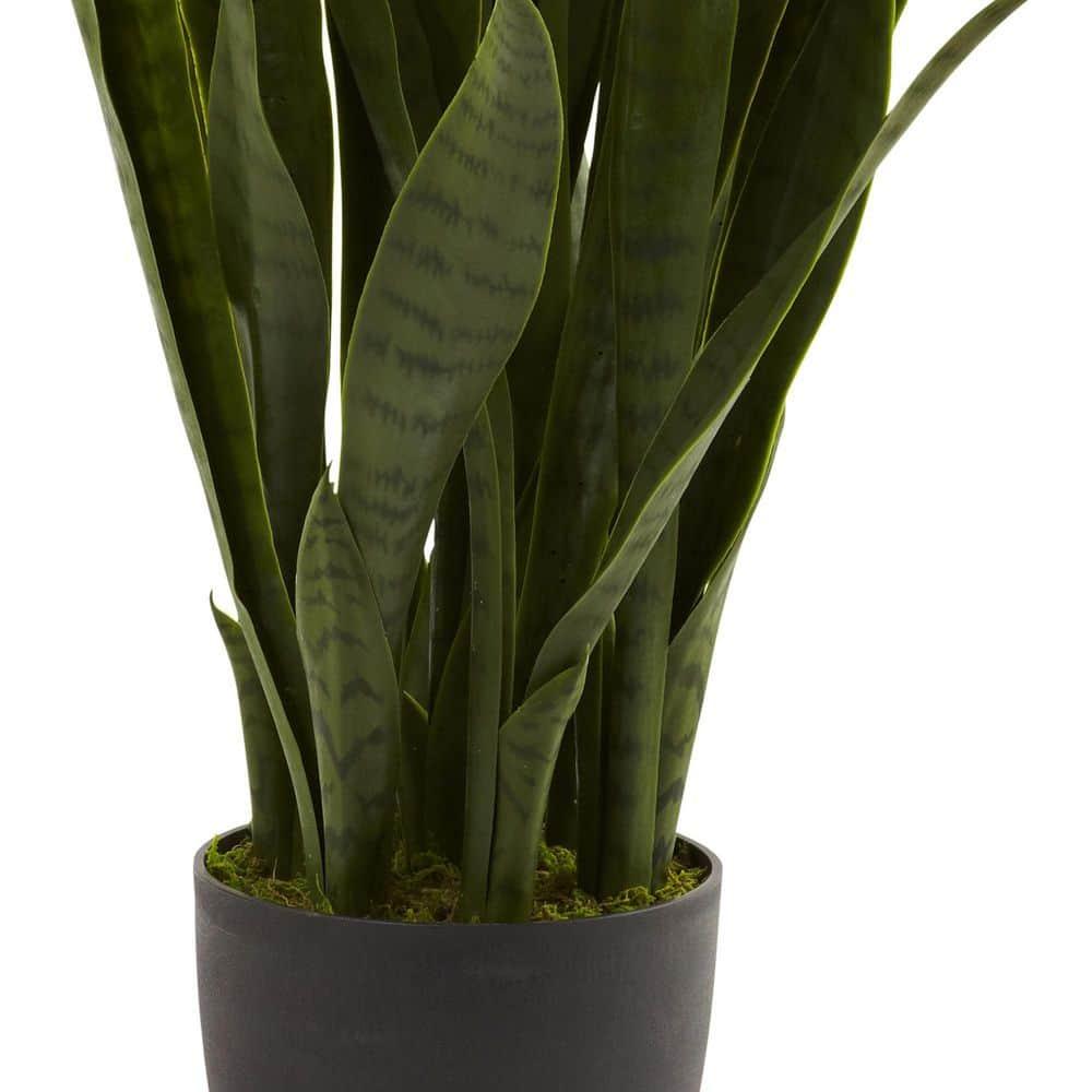 Nearly Natural 35" Sansevieria Artificial Plant in Plastic Planter, Green