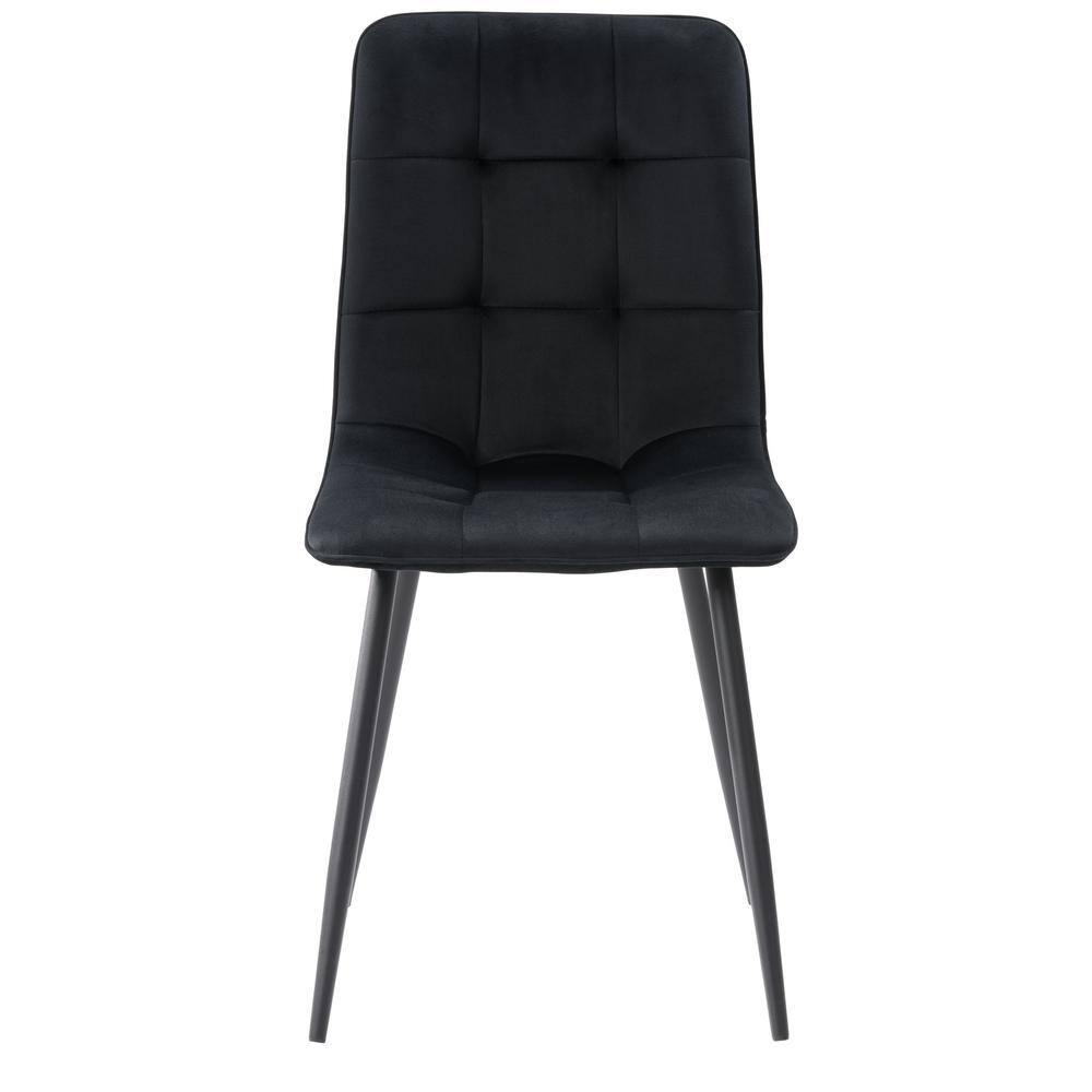 CorLiving Nash Modern Black Velvet Upholstered Dining Chair Set of 2 - Dining Room Chairs, Kitchen Chairs, Side Chairs for Dining Table - Stylish Chair Set for Kitchen & Dining Room