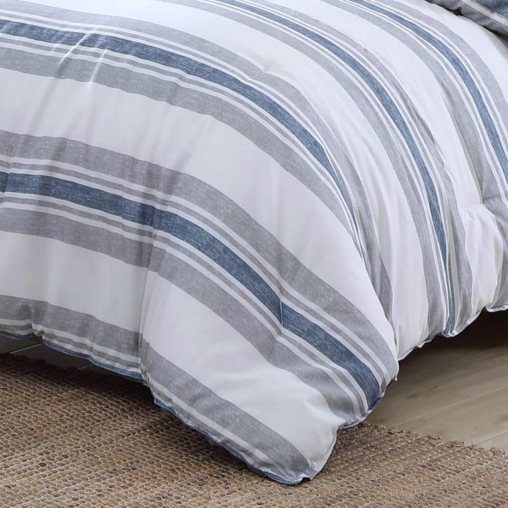 Nautica Bay Shore Cotton Reversible Navy Comforter Set