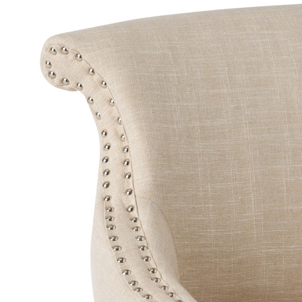 Filmore Light Beige Polyester Arm Chair (Set of 1)