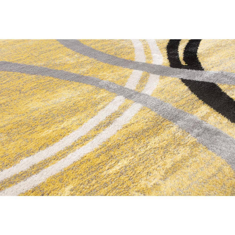 World Rug Gallery Contemporary Abstract Circles Design 3'3" x 5'  Yellow Area Rug