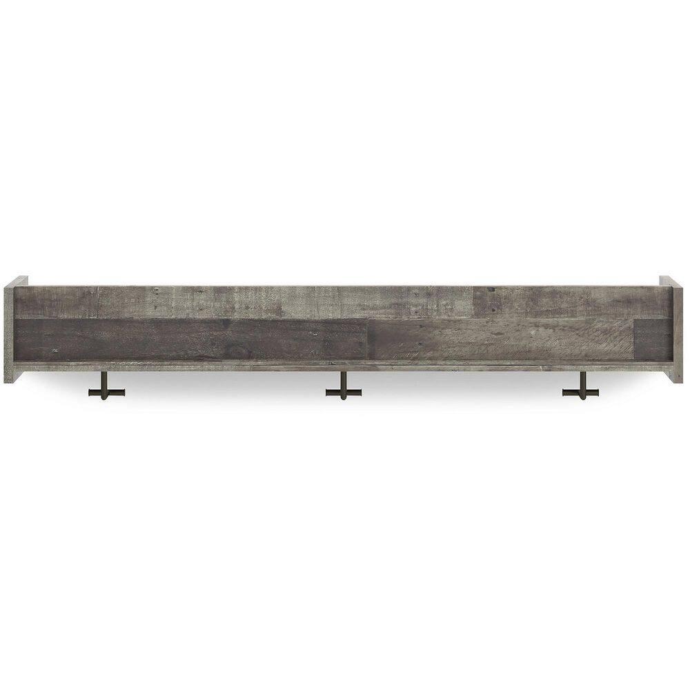 Signature Design by Ashley Casual Neilsville Wall Mounted Coat Rack with Shelf  Multi Gray