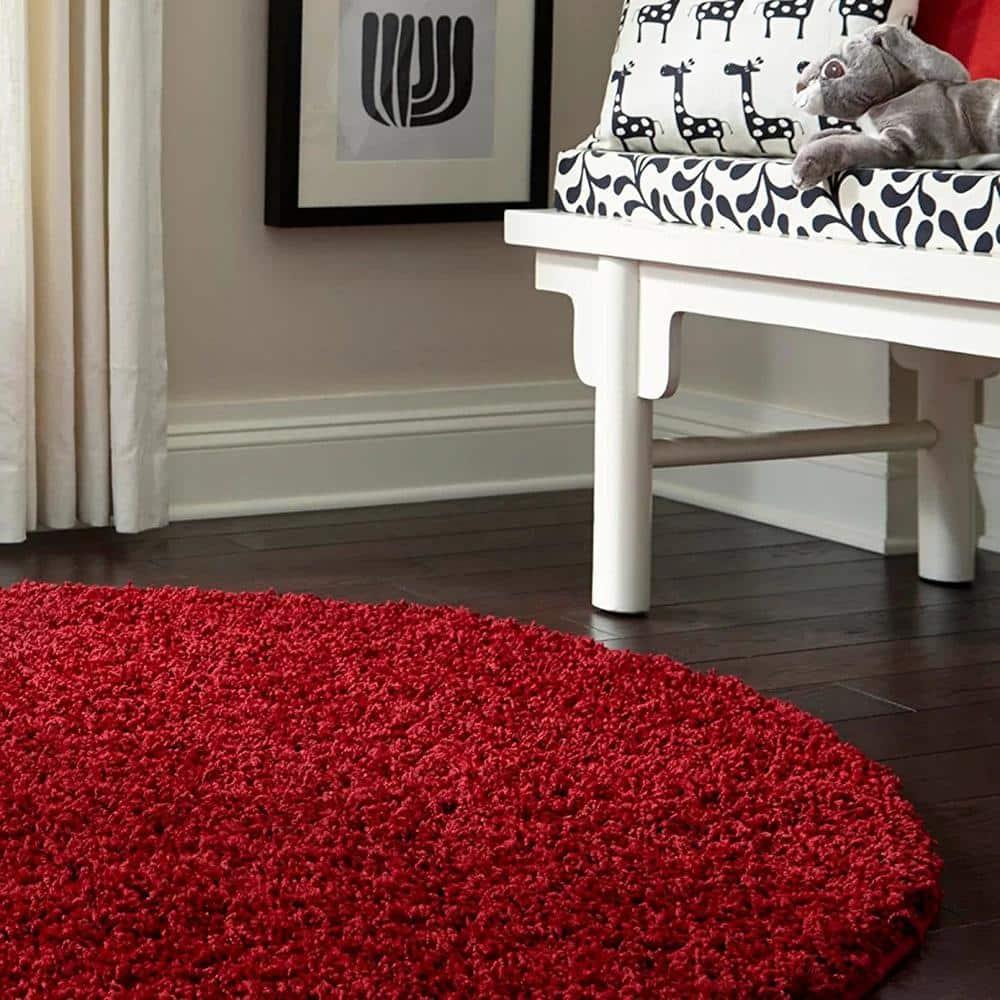 Unique Loom 6' 0 x 6' 0 Solo Calabasas Red Area Rug