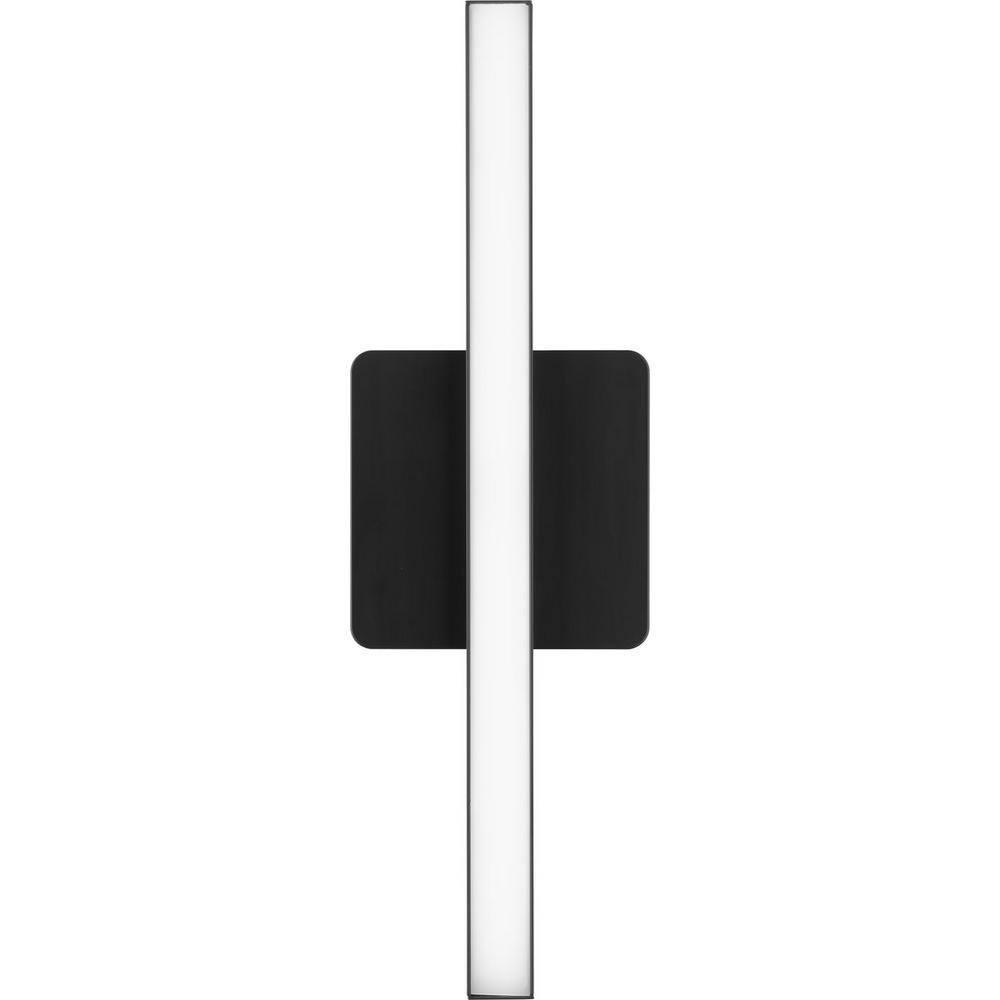 Progress Lighting Phase 4 1-Light LED Linear Vanity Light, Matte Black, Rectangular Acrylic Shade
