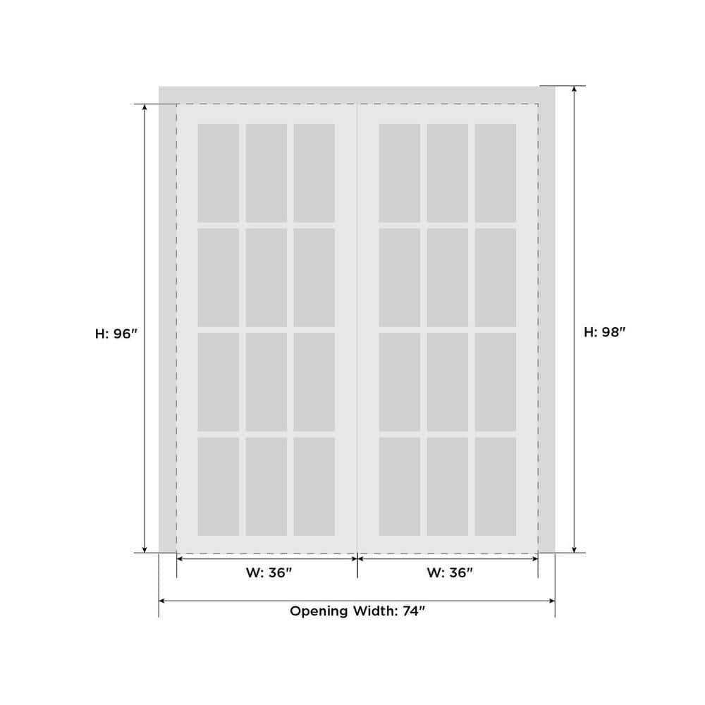 SARTODOORS 2466 Solid + Manufactured Wood Paneled French Doors
