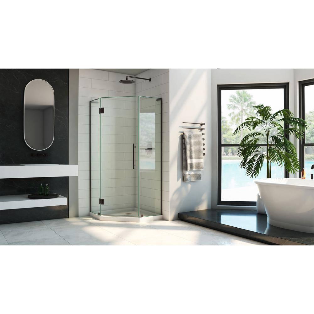 Prism Plus 38" W x 38" D x 74.75" H Frameless Neo-Angle Shower Enclosure with Base Included