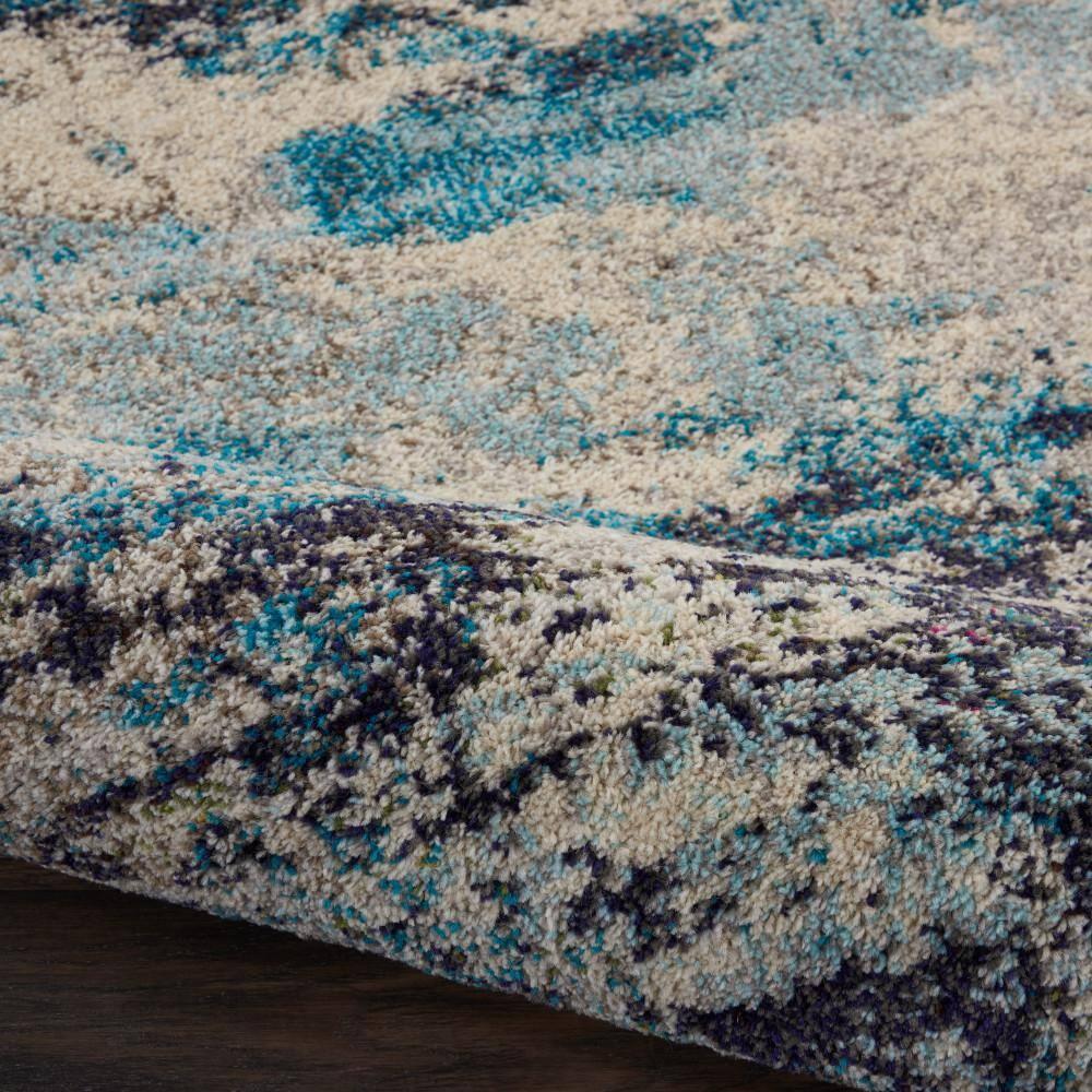 Celestial CES02 Area Rug Colorful Contemporary Abstract By Nourison Ivory Teal Blue 7' x 10'