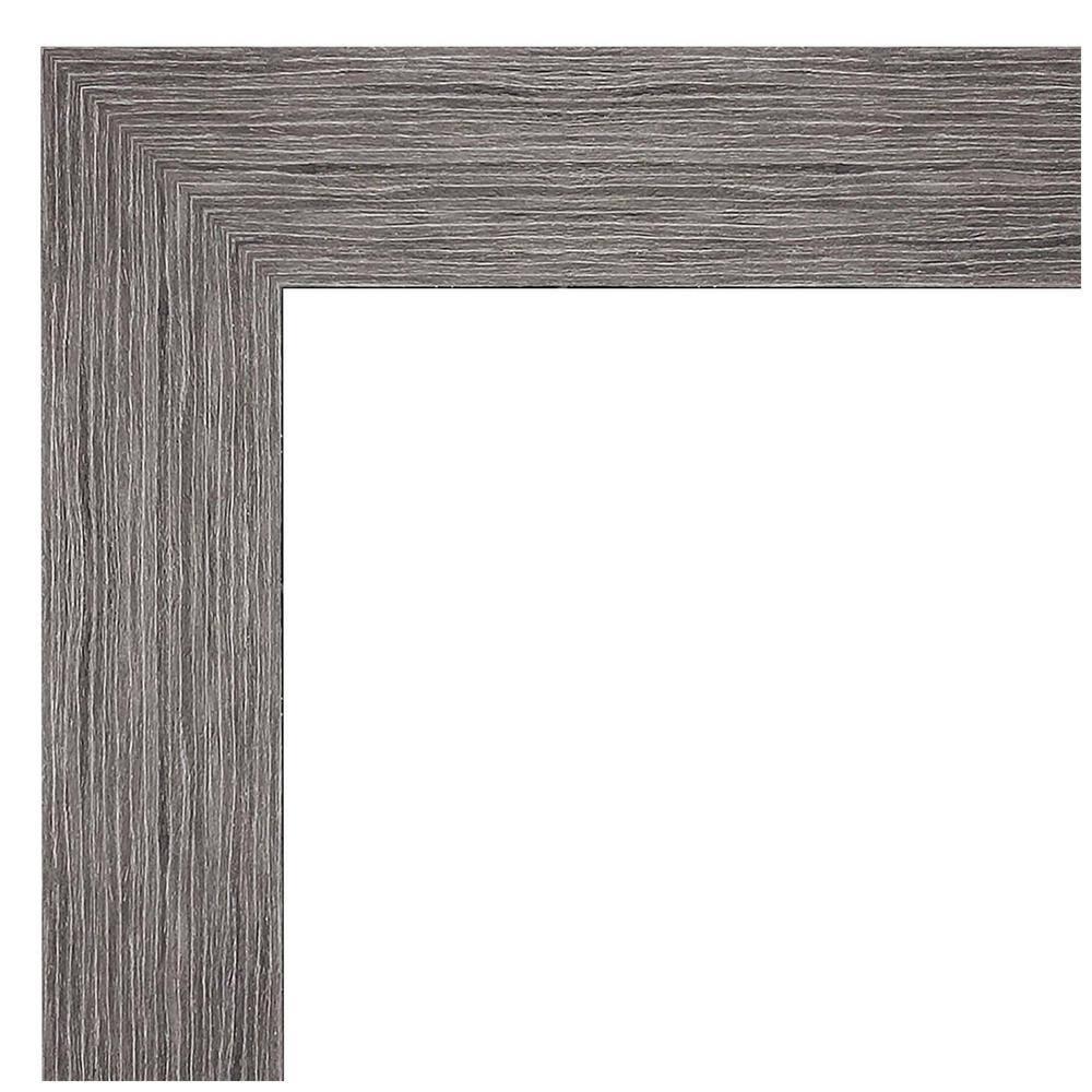 Pinstripe Plank Grey Rectangular Vanity Wall Mirror 42"x30"
