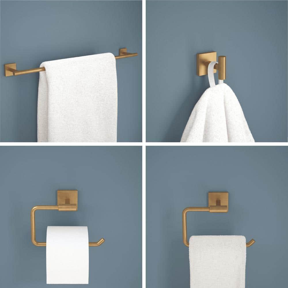 Franklin Brass Nash 4-Piece Bath Hardware Set 18" Towel Bar w/ Extender Toilet Paper Holder Towel Holder Towel Hook NASH64-SG