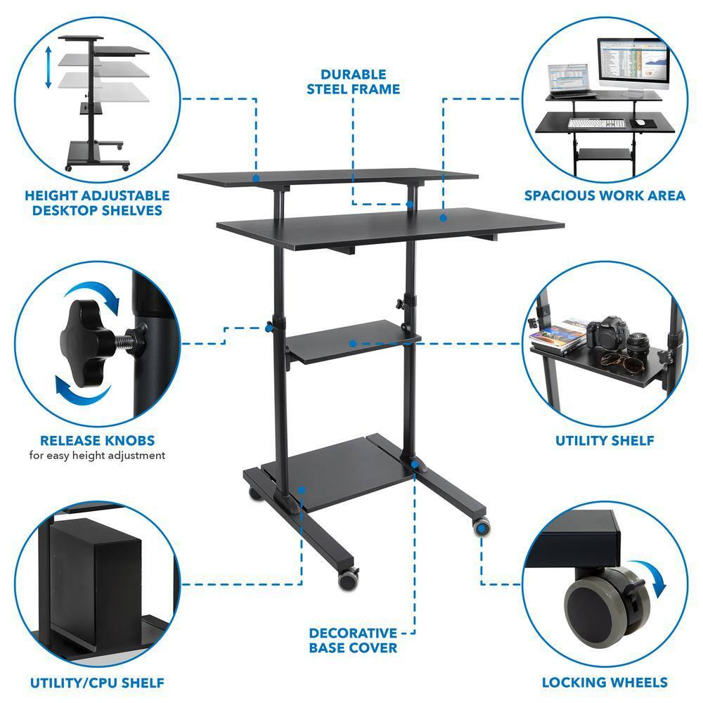 Mount-it Adjustable Metal Base Standing Desk Converter