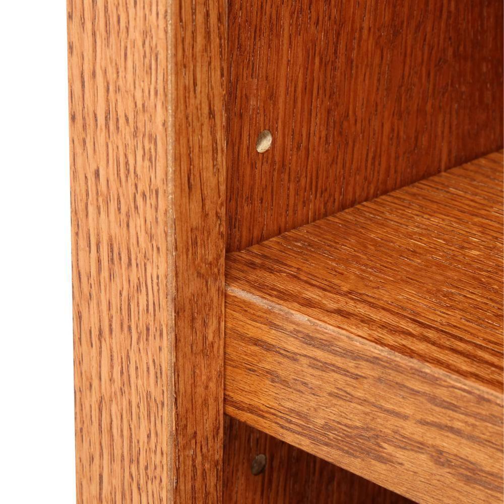 Concepts in Wood 6 Shelf Double Wide Wood Bookcase, 36 inch Tall - Oak Finish