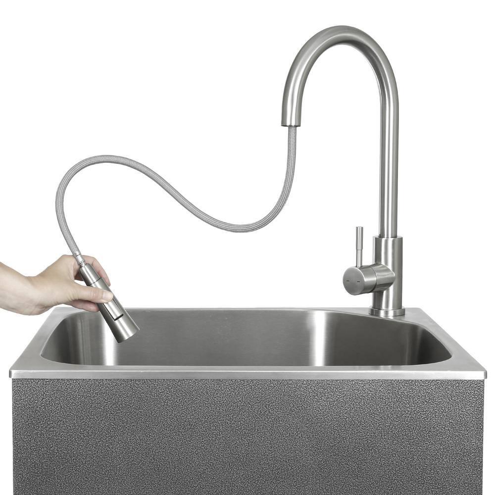All-In-One 22" L x 18" W Free Standing Compact Laundry Sink with Faucet