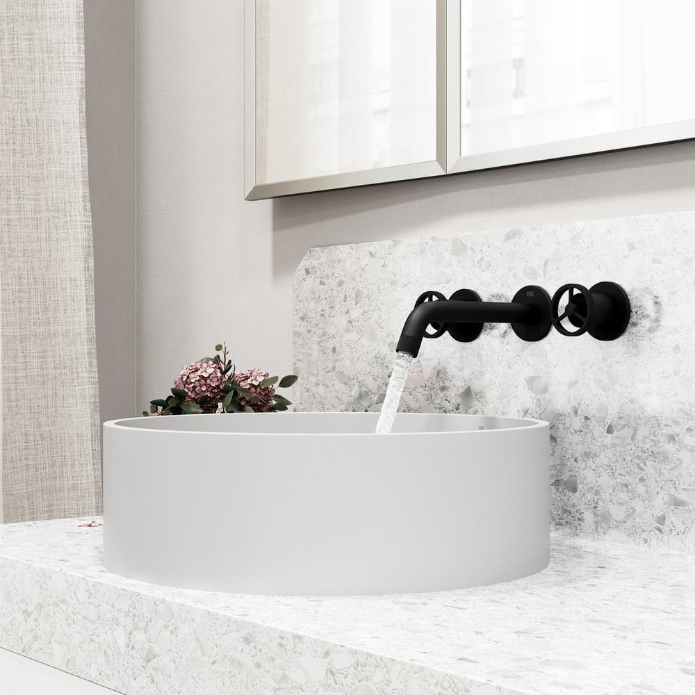 Cass 3" H Two Handle WaterSense Wall Mount Bathroom Faucet