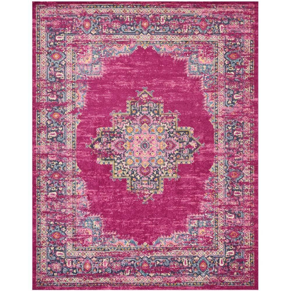 Nourison Passion Medallion Bohemian Indoor Rug Fuchsia 8' x 10'