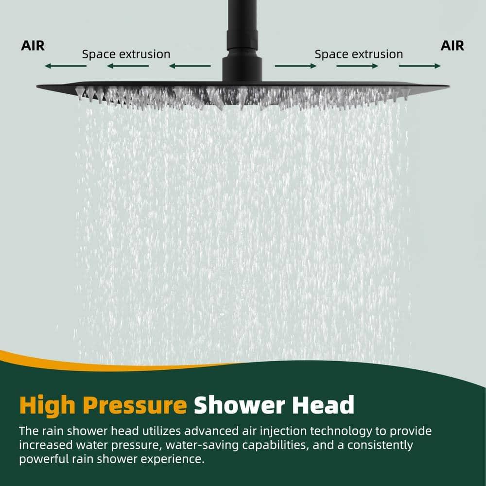 All Metal 12 Inch High-Pressure Rainfall Shower Head with Handheld Sprayer