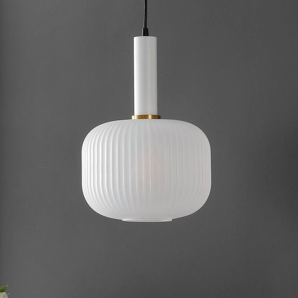 Naois 10" Pendant - PND4149 - White/Black - Safavieh