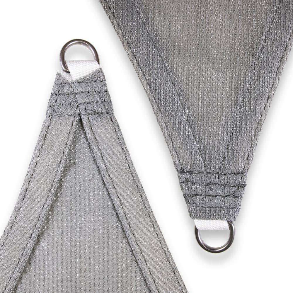 Amgo 12' x 12' x 17' Grey Right Triangle Sun Shade Sail Outdoor Canopy Awning UPF50+ AGTAPT8, 95% UV Blockage, Water & Air Permeable, Commercial Standard Heavy Duty (We Make Custom Size)