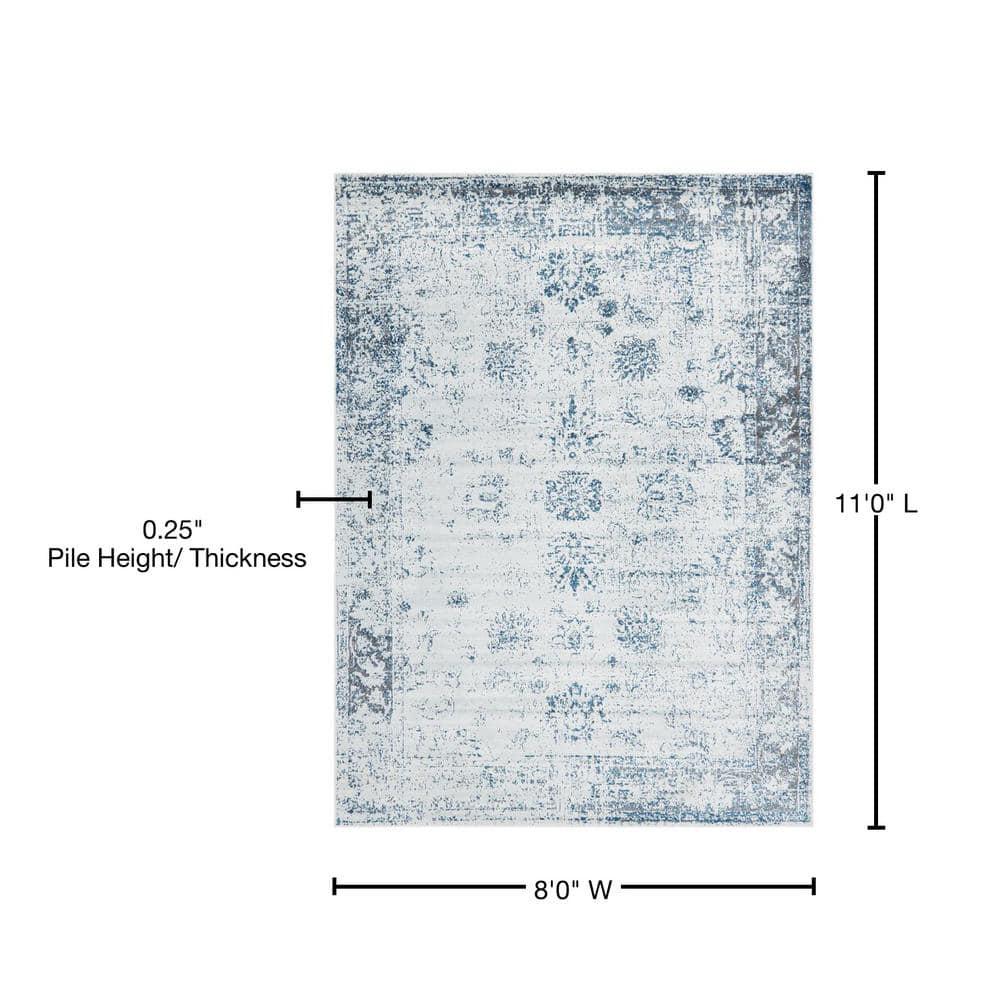 Unique Loom 8' 0 x 11' 0 Sofia Casino Light Blue Area Rug