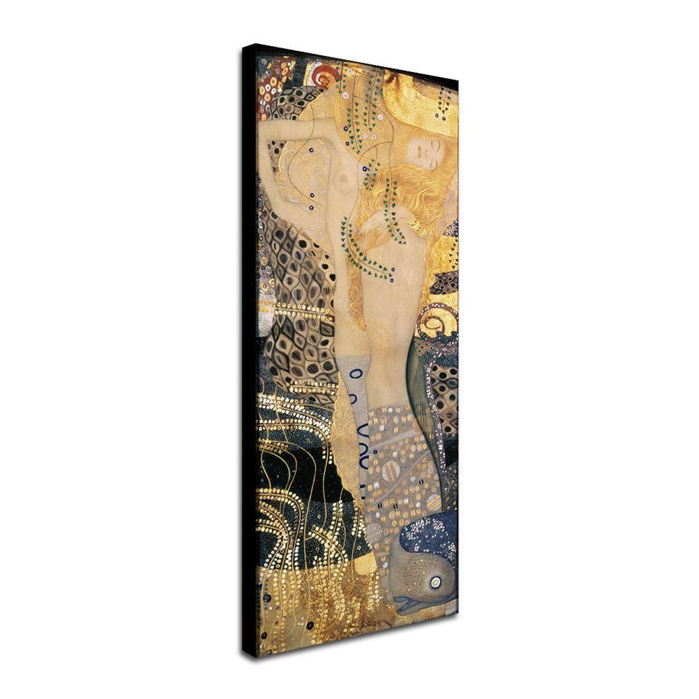 Trademark Fine Art -Gustav Klimt 'Water Serpents' Canvas Art - 24''x10''