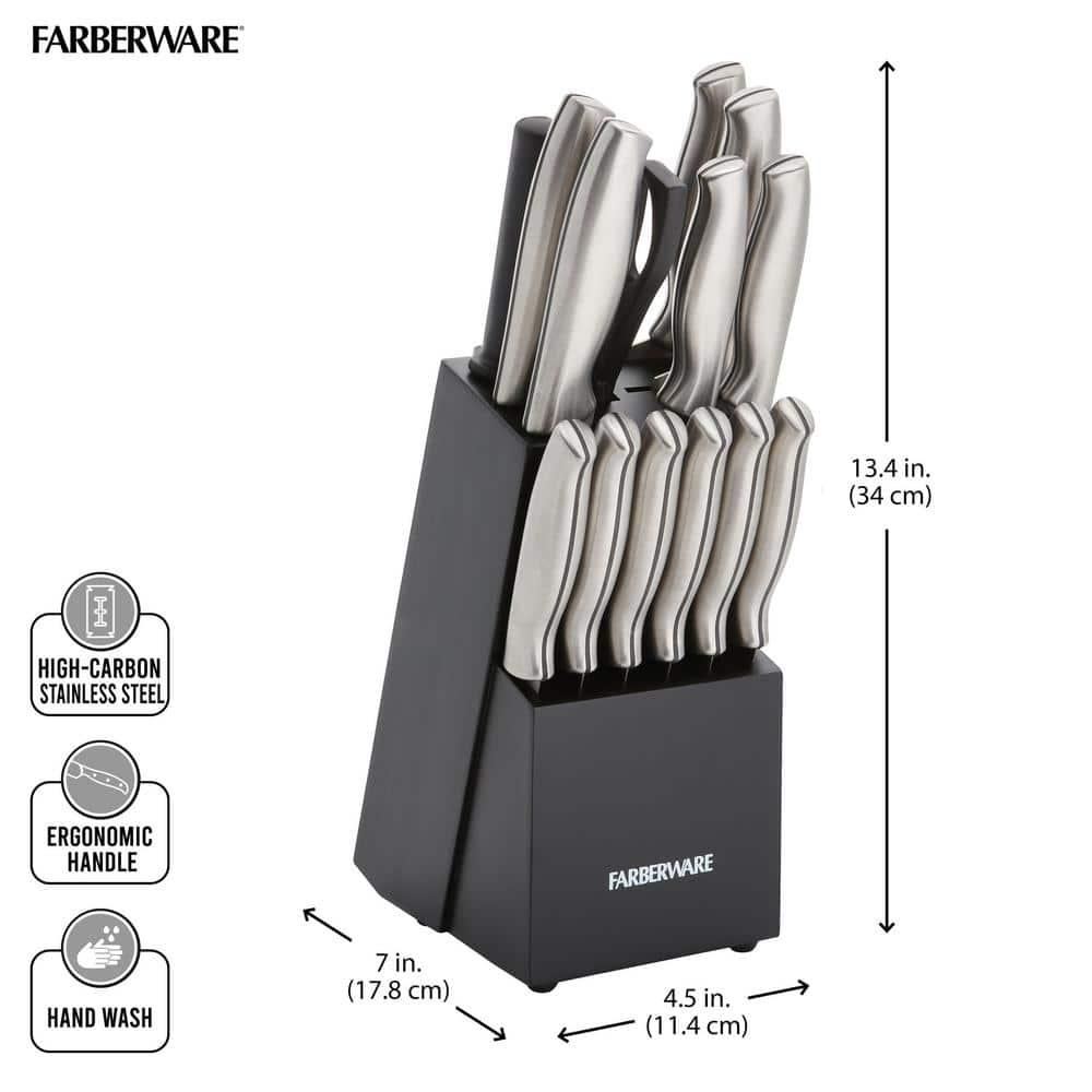 Farberware Farberware 15-Piece High Carbon Stainless Steel Knife Block Set
