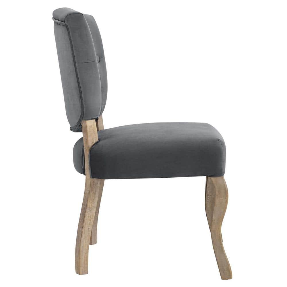 Modway Array Vintage French Performance Velvet Dining Side Chair Gray