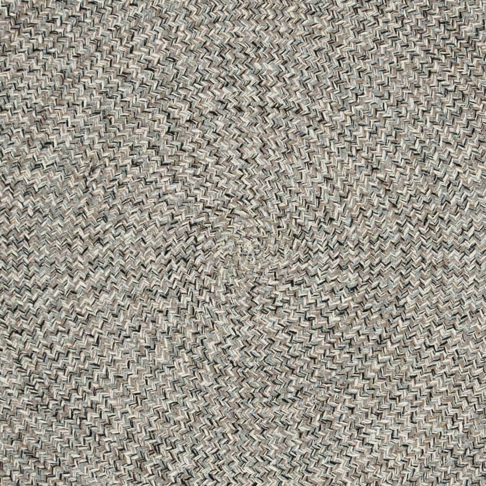 Braided BRD256 Hand Woven Indoor Area Rug - Ivory/Steel Grey - 5' Round - Safavieh