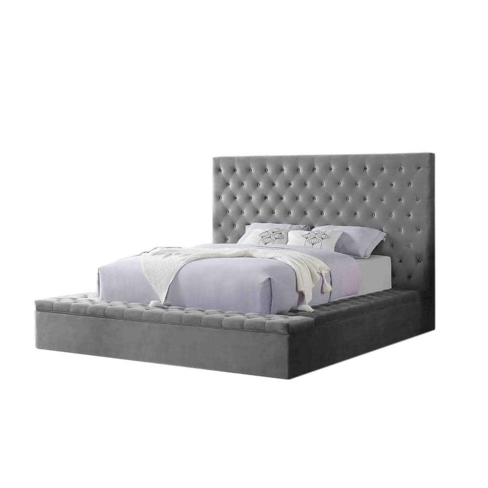 Best Master Furniture Upholstered Panel Storage Bed