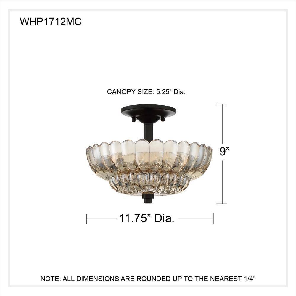 Quoizel Lighting Whitecap 3 - Light Semi-Flush Mount in  Mottled Cocoa