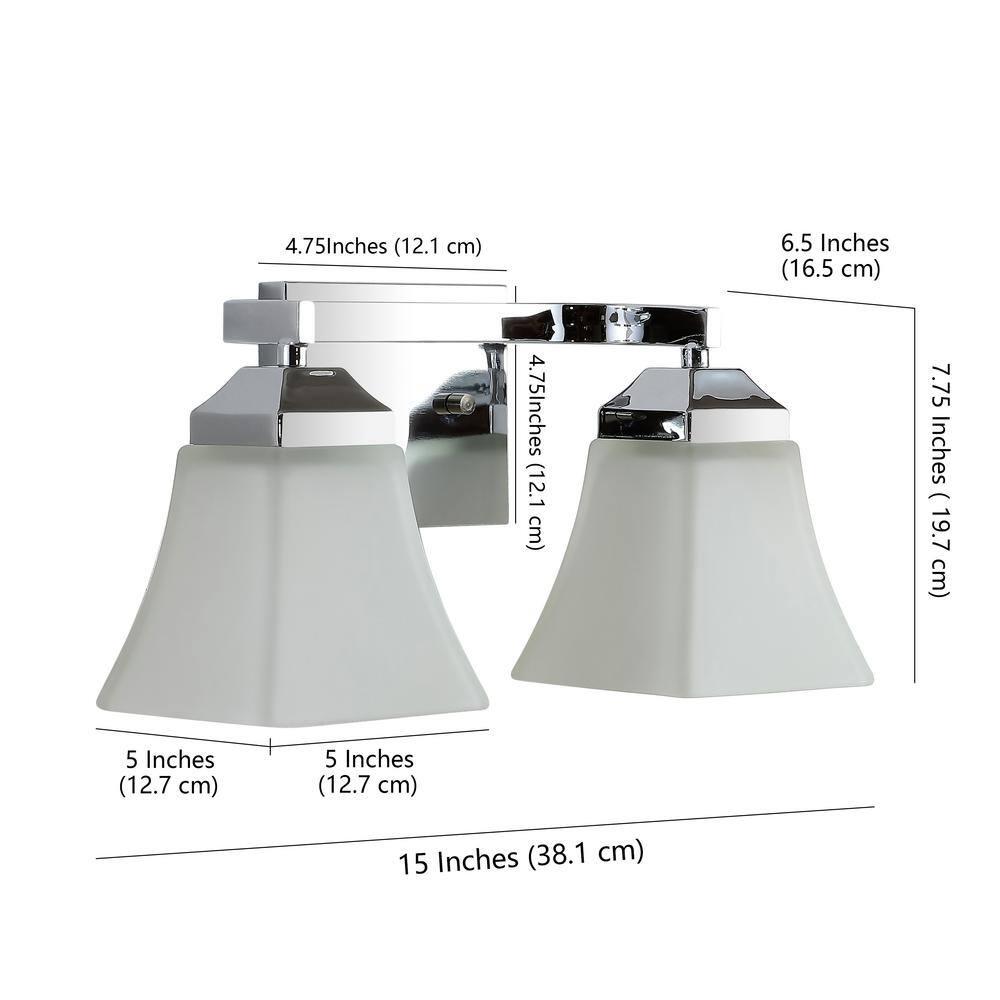 Staunton Chrome 2-Light LED Vanity Light with Glass Shades