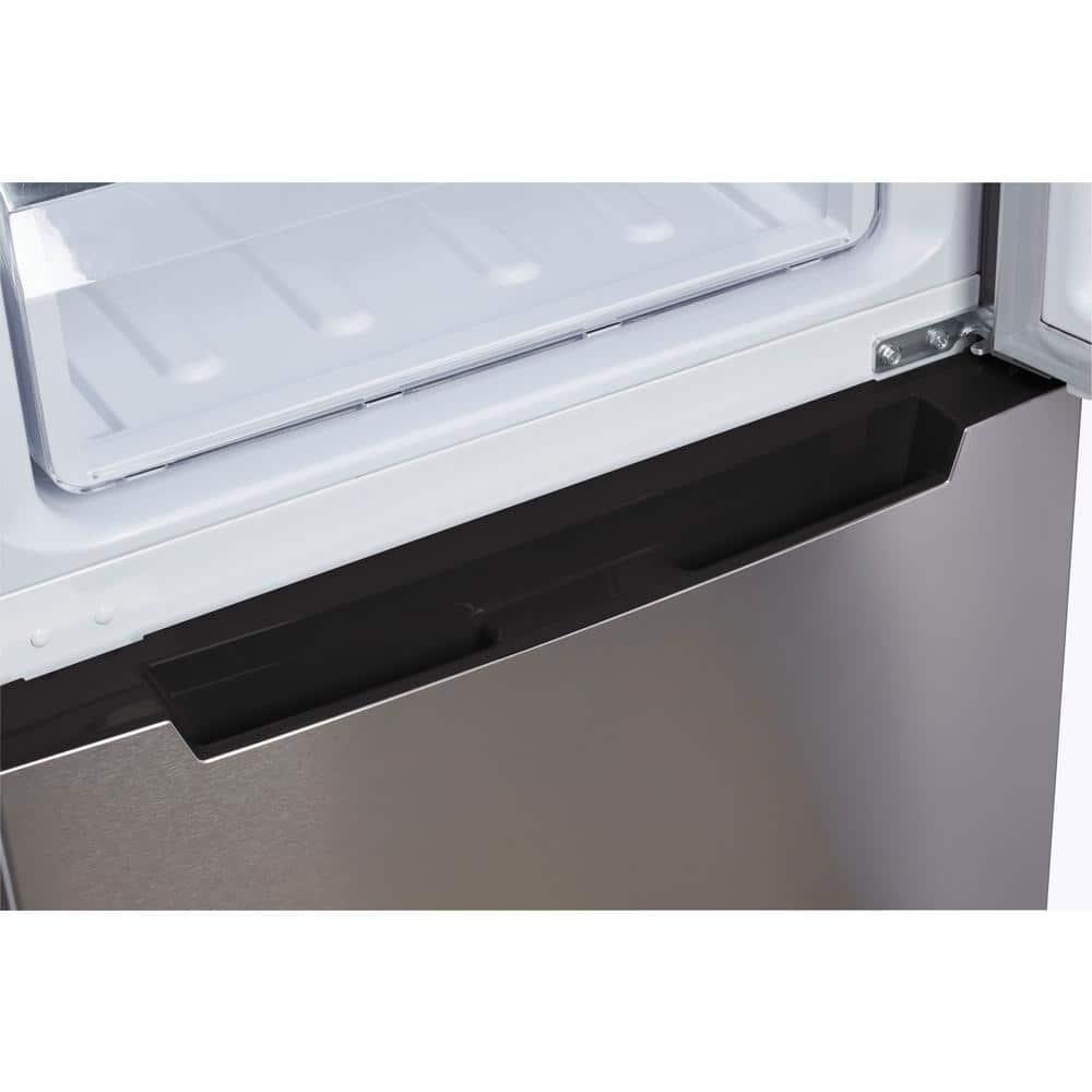 Unique Prestige 21.6" Frost Free 11.7 cu/ft Freestanding Bottom Freezer Refrigerator in Stainless Steel, ENERGY STAR Certified