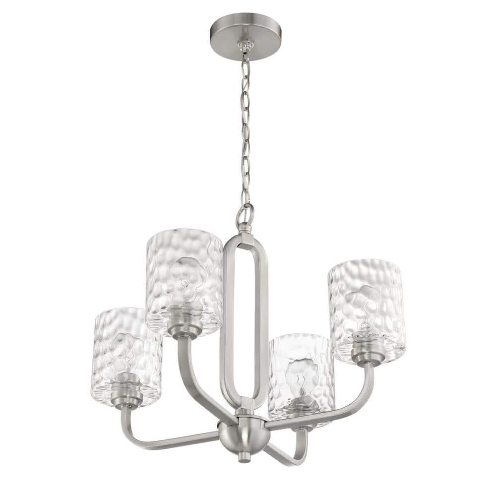 54224-BNK-Craftmade Lighting-Collins - 4 Light Chandelier-Brushed Polished Nickel Finish    -Traditional Installation