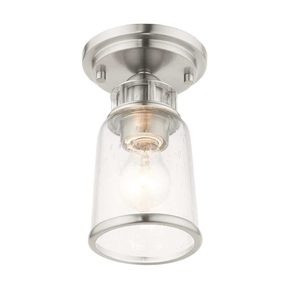 Livex Lighting Lawrenceville 1 - Light Flush Mount in  Brushed Nickel