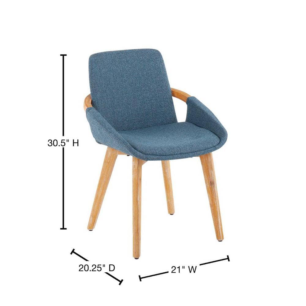Cosmo Bamboo/Polyester Dining Chair Natural/Blue - LumiSource