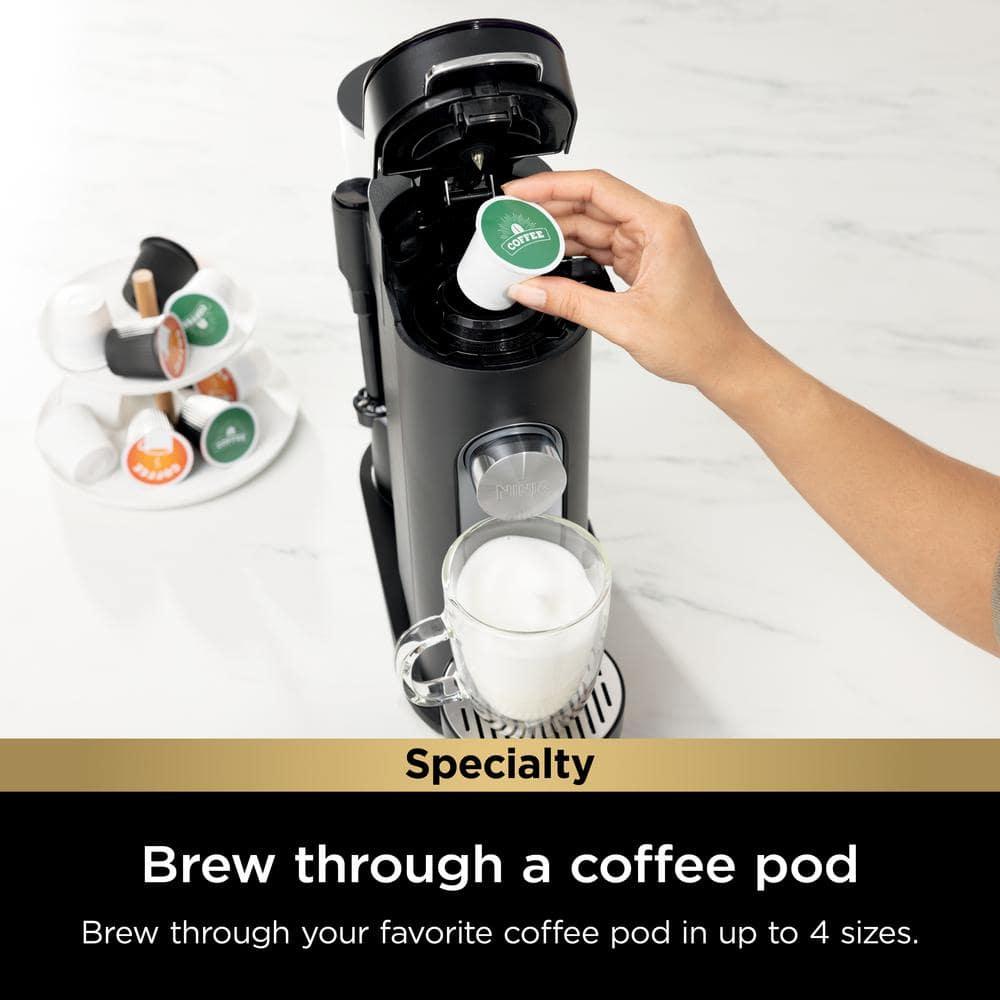 Ninja Pods & Grounds Specialty Single-Serve Coffee Maker with Integrated Milk Frother - PB051: Iced Coffee System, K-Cup Compatible