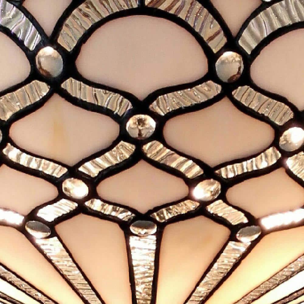 Amora Lighting Tiffany Style Ceiling Fixture Lamp Jeweled 17" Wide Stained Glass White Bedroom Hallway Gift AM108CL17B