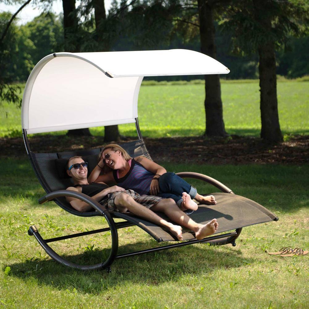 Outdoor Metal Chaise Lounge - Set of 2