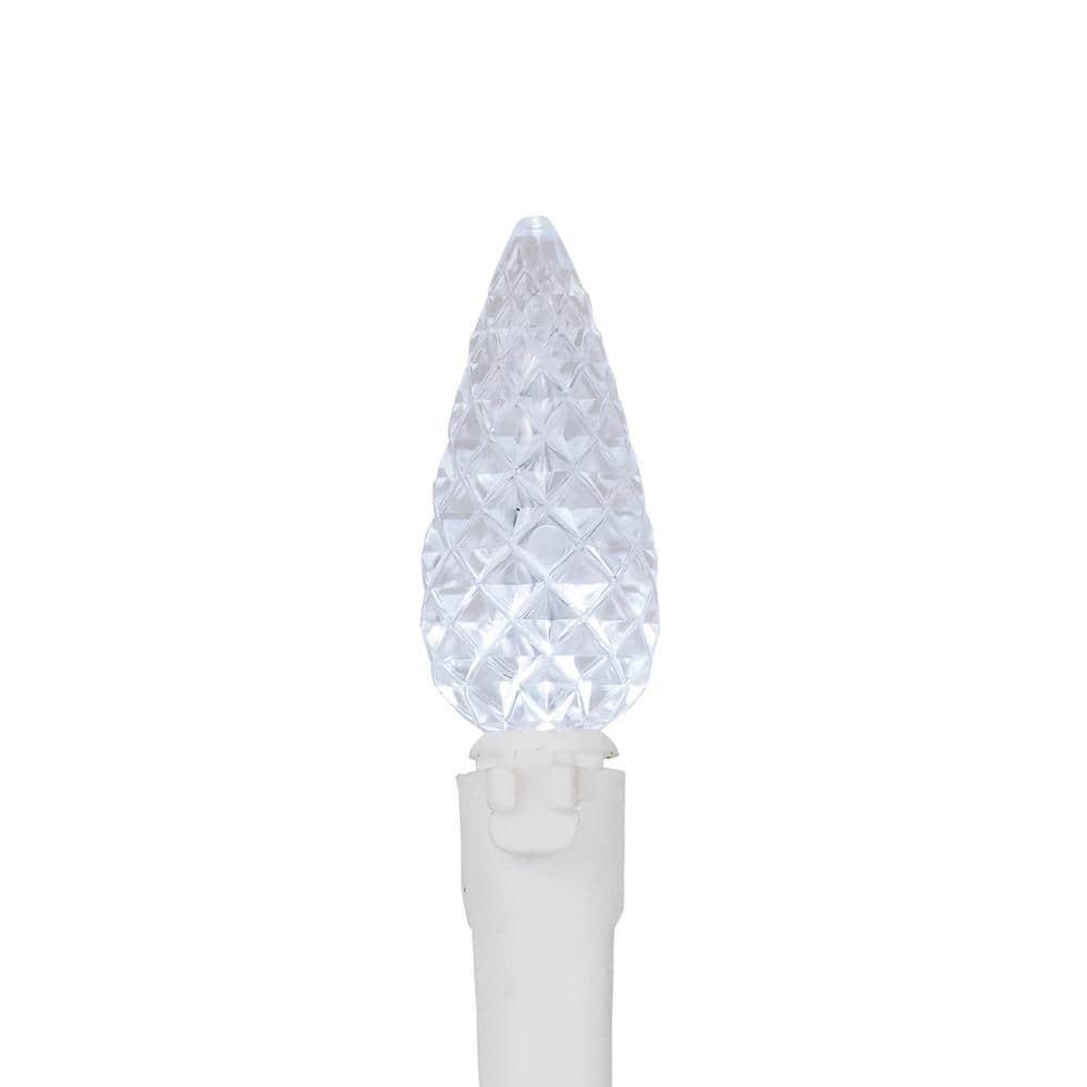 Northlight Seasonal 70-Count Warm White Faceted LED C6 Christmas Lights - 23ft White Wire