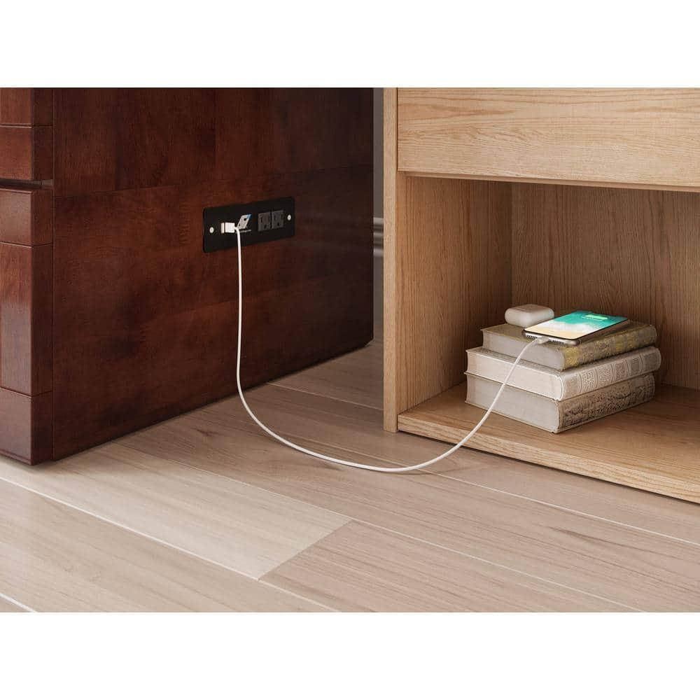 AFI Hamilton Full Solid Wood Murphy Bed Chest with Built-In Charger in Walnut