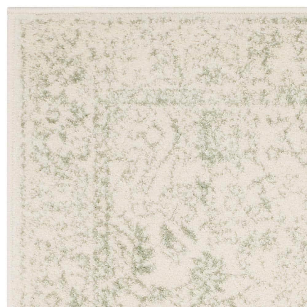 SAFAVIEH Adirondack Wyatt Distressed Area Rug, Ivory/Sage, 3' x 5'