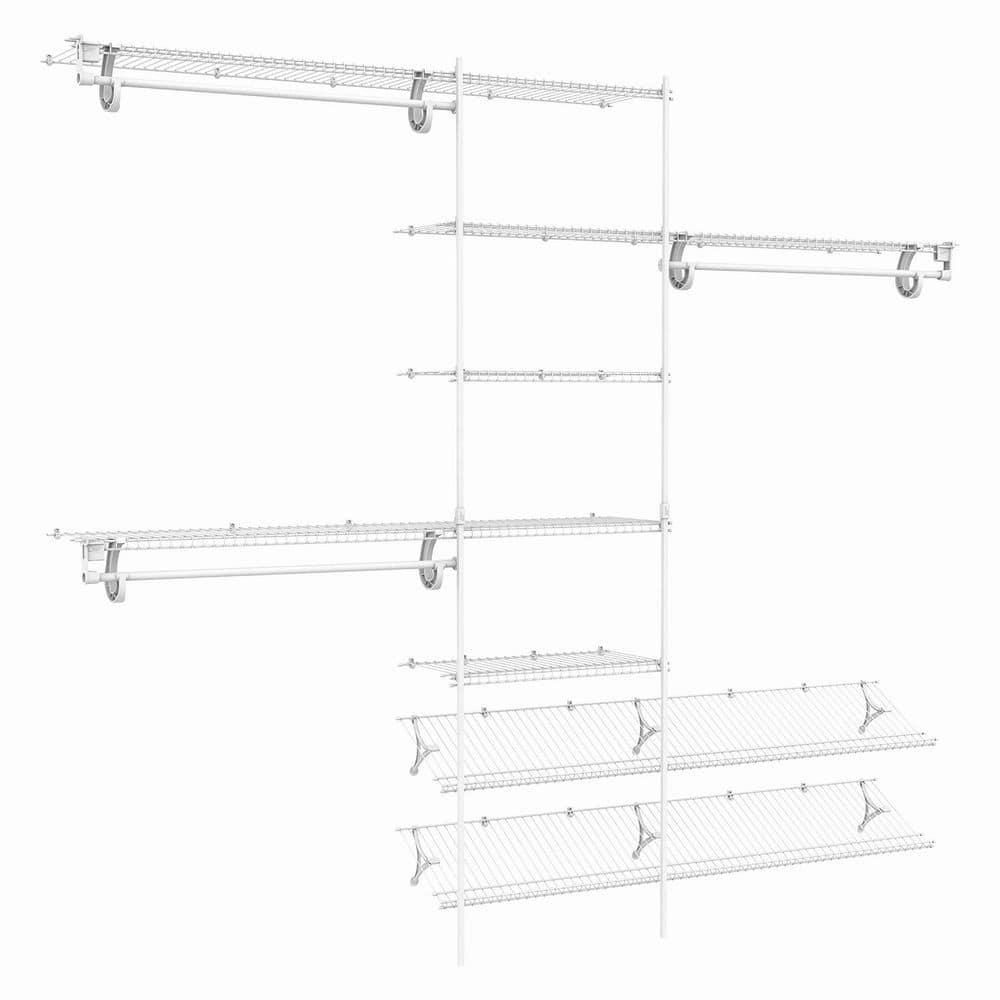 ClosetMaid 5037 5ft. to 8ft. Fixed Mount Closet Organizer Kit, White