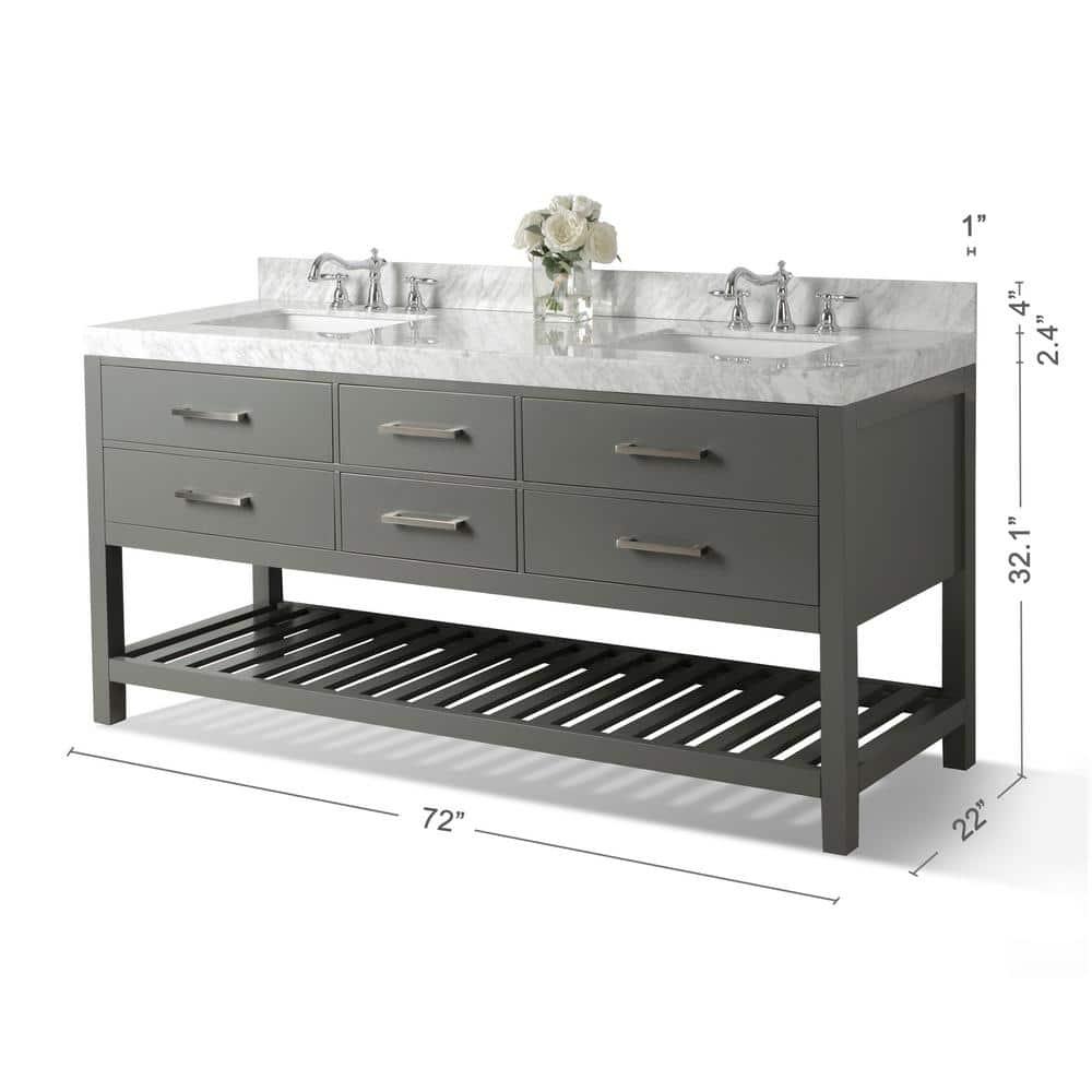 Ancerre Designs Elizabeth 72'' Double Bath Vanity Set